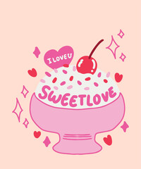 Valentine Hearts and chocolate pink stars