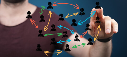 Image depicting networking, connections and communication. Ideal for business, technology, social media, and teamwork concepts.
