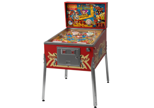 Isolated vintage electromechanical pinball machine, coin-operated game for amusement center