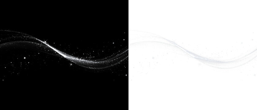 Cold winter wind texture with soft blizzard motion and frosty sparkles. Transparent PNG snow swirl overlay.