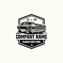 Classic Car Restoration Company Ready Made Logo Vector Emblem Badge Isolated