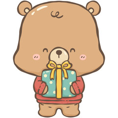 Teddy bear with gift