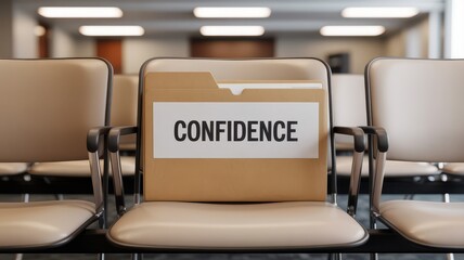 Obraz premium Private healthcare consultation session concept. A folder labeled 