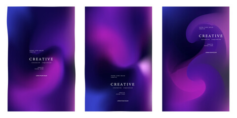 Collection. Abstract liquid background. Neon color blend. Blurred fluid colours. Gradient mesh. Modern design template for posters, ad banners, brochures, flyers, covers, websites. EPS 10
