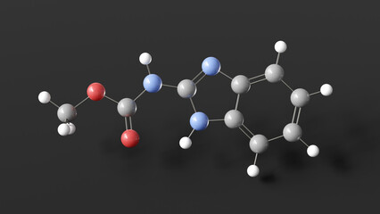 carbendazim molecule 3d, molecular structure, ball and stick model, structural chemical formula antifungal agent
