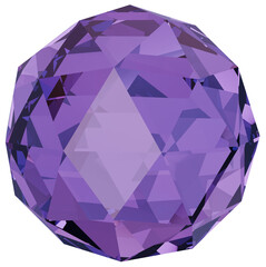 Colorful purple sphere 3D crystal shapes