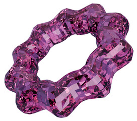 Colorful pink ring 3D crystal shapes