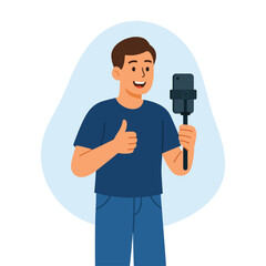 Content Creator Recording Video Illustration