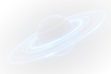 Fototapeta premium png minimal vector illustration of Saturn and planets in cosmic space, with solar system stars, planetary orbits, isolated icons, and linear abstract design elements