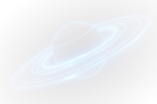 png minimal vector illustration of Saturn and planets in cosmic space, with solar system stars, planetary orbits, isolated icons, and linear abstract design elements