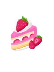 Slice cake with sweet strawberry