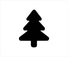 Fototapeta premium Minimalist black pine tree icon vector isolated on white