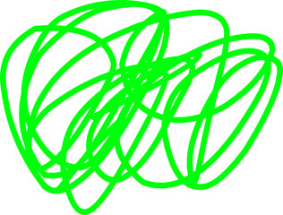 Abstract neon green scribble lines on a white background. Dynamic chaotic doodle art with energetic strokes, perfect for modern graphic design and backgrounds.
