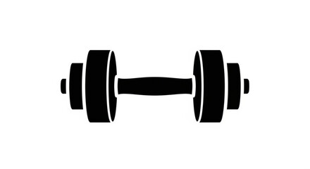 Fototapeta premium Simple black dumbbell for weightlifting, fitness, and strength training to build muscle and improve health