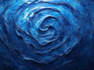 Hypnotic swirl pattern in calming deep blue tones