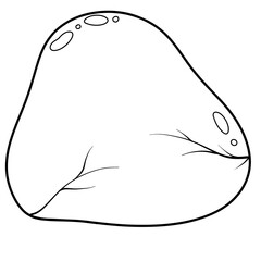 Cute rock black doodle outline.