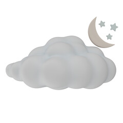 Weather forecast icon party cloudy isolated transparent background 3d rendering