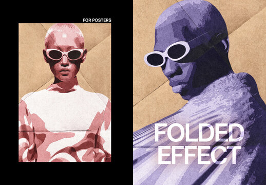 Vintage Pop-Art Poster Photo Effect Mockup
