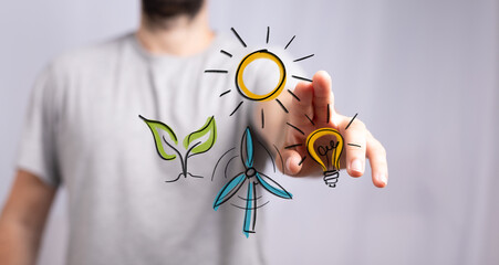 Eco-friendly concept. Sustainable energy, innovation, growth.  Clean technology, renewable...