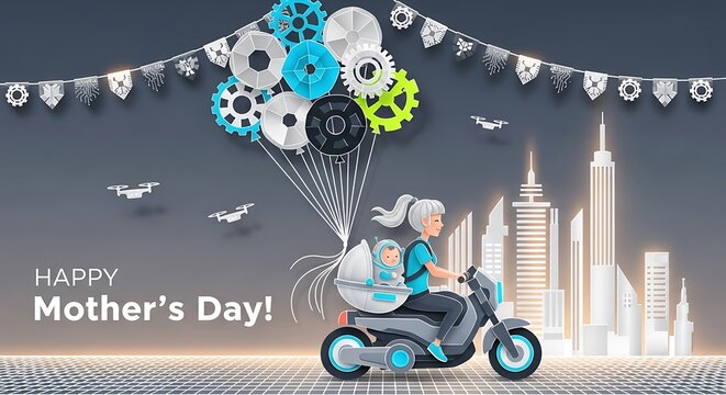 Mothers Day Delivery - A City Ride of Joy. - Powered by Adobe