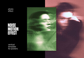 Grunge Motion Poster Photo Effect Mockup