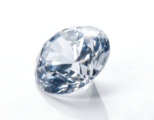 Close-up of a brilliant-cut gemstone with many facets, reflecting light