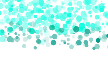 Abstract Teal and White Shapes with Floating Circles and Silhouetted Forms Keywords: abstract, teal, turquoise, green, white, background, texture