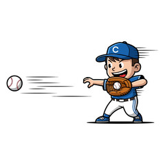 Young baseball player throwing a fast pitch with focused determination and skill.