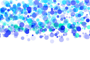 Blue and Cyan Abstract Circles and Shapes with White Background Overlay Keywords: abstract, blue, cyan, turquoise, green, white, background