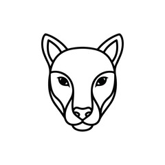 Elegant minimalist cheetah head outline perfect for logo design and branding.