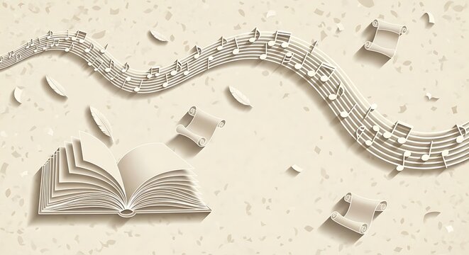 Musical Composition - An Open Book of Melodies and Notes.