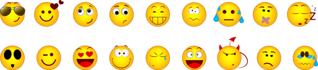 Emoji set vector. Flat design emoticon collection. emoji and emoticon face in vector file.