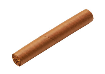 Hand rolled cigar isolated on transparent background, brown tobacco product for smoking and relaxation PNG