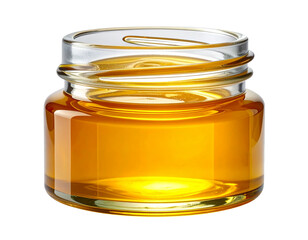  Golden Agave Nectar in Glass Jar, Isolated on Transparent Background