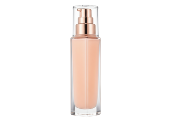 Foundation bottle isolated on transparent background, makeup product for beauty and skincare routine PNG