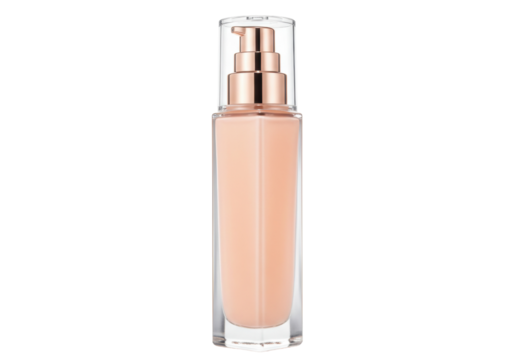 Foundation bottle isolated on transparent background, makeup product for beauty and skincare routine PNG