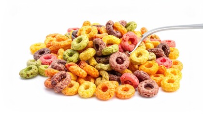 Cornflakes on a white background