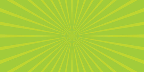 Bright Lime Green Sunburst Background with Thin Radiating Lines Emanating from the Center for Retro or Graphic Design