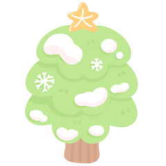 Cute Christmas Tree Illustration