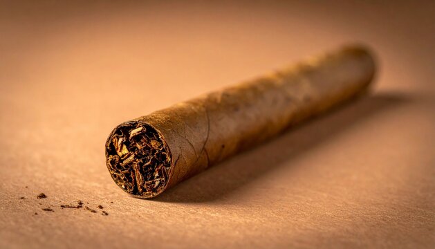 Luxury Tobacco Cigar on Brown Background