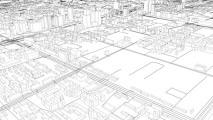 Intricate Urban Wireframe
