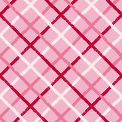 Pink stripe vector pattern, seamless hand paint lines background, diagonal striped concept for cute wrapping paper