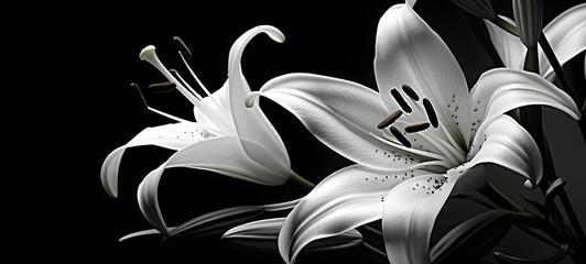 art of lily a black and white high contrast full body,generative AI