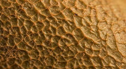 Close-up of Kiwi Skin Texture with Brown and Green Hues.