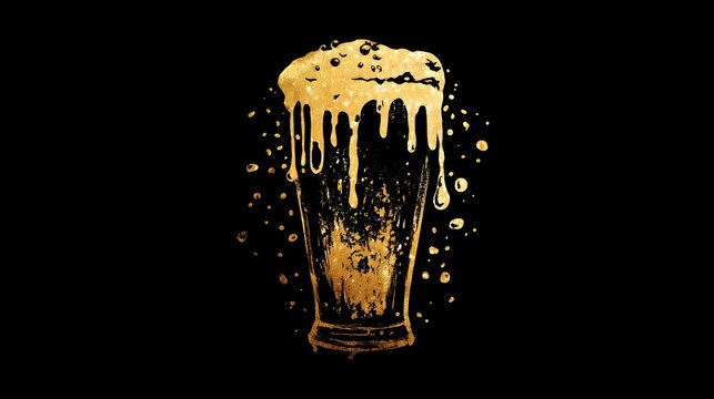 Elegant gold beer logo design with minimal style and premium branding look. Concept: Luxury beverage branding, modern beer identity, premium alcohol label design, and craft brewery aesthetics.
