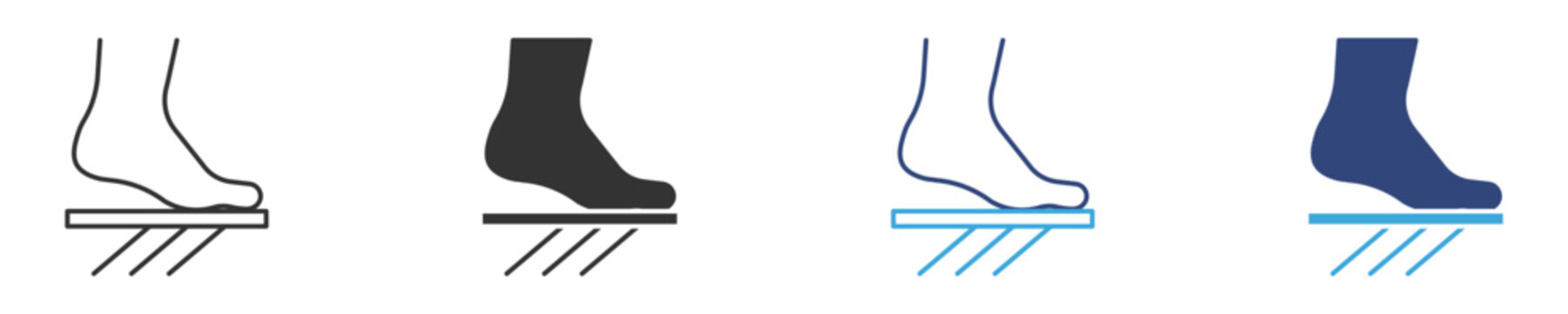 Anti skid feet icon set, vector illustration .