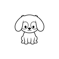 Cute cartoon dog with big eyes and floppy ears looking adorable.