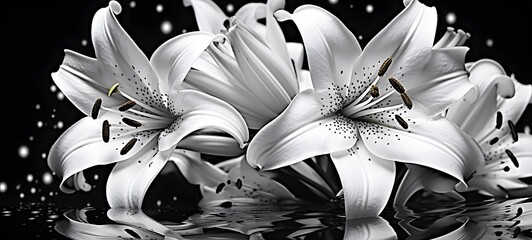 art of lily a black and white high contrast full body,generative AI