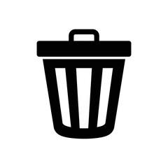 Trash can icon isolated on white background, garbage bin, waste management, recycling concept
