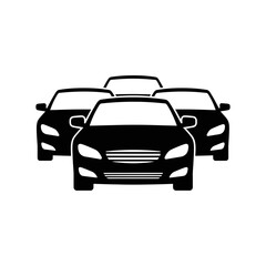 Car icon isolated on white background, group of vehicles, transportation concept, automobile